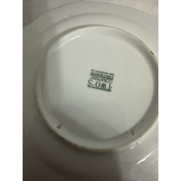 Two’s Company Blue Flowers Green Leaves 6" Decorative Gold Trim Plate - Picture 5 of 8